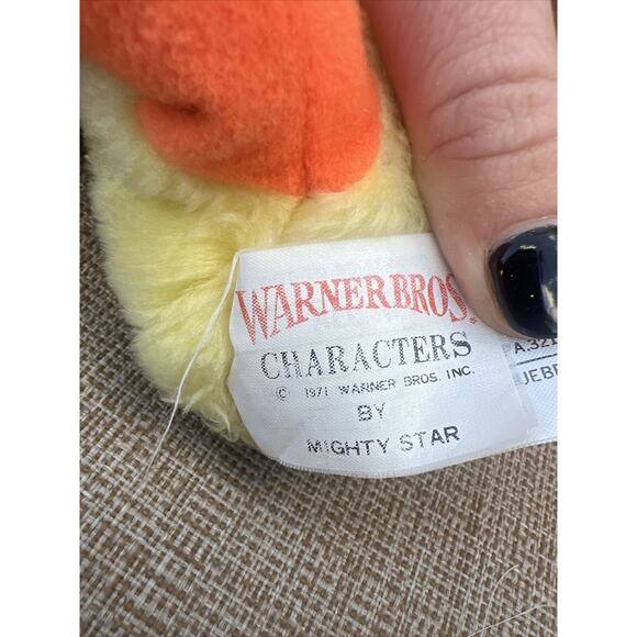 VINTAGE 1971 Mighty Star Warner Bros TWEETY BIRD Looney Tunes Plush 9” - Picture 7 of 7